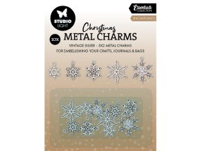vanocnipriveskyvlocky 1 Studio Light Essentials Metal Charms Snowflakes scrapbooking euphoriscz