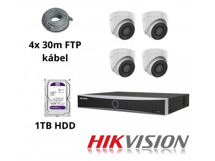 Hikvision 4x IP Kamera 4Mpx Economy pack