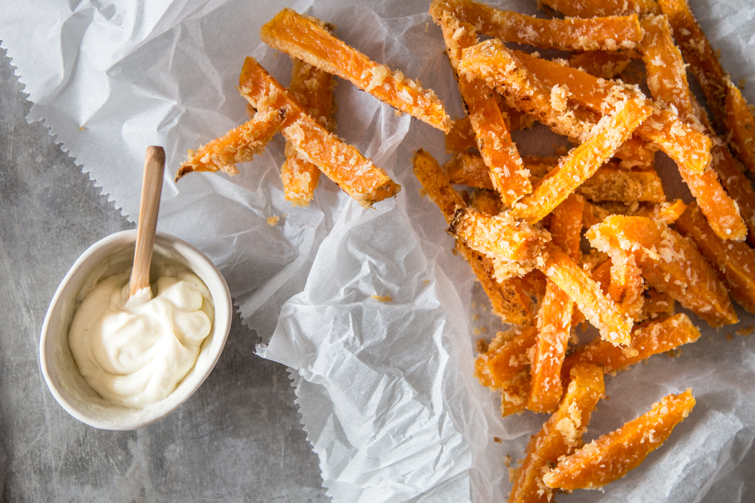 Dýňové hranolky s chilli majonézou