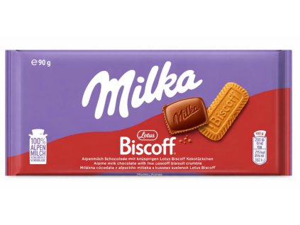 Milka mléčná čokoláda Biscoff 90 g