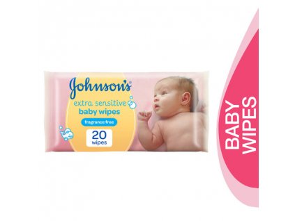 Johnson's Extra Sensitive vlhčené utierky 20ks