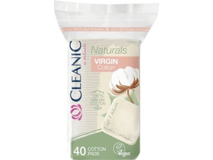 4291 1 cleanic naturals virgin cotton kozmeticke tampony stvorcove 40 ks