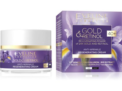eng pl Eveline Gold Retinol Anti Wrinkle Regenerating Day and Night Cream 40 for Sensitive Skin 50ml 22349 1