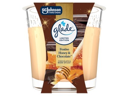 Glade Vonná sviečka  v skle Festive Honey & Chocolate 112 g
