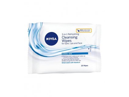 NIVEA Normal Skin osviežujúce čistiace pleťové obrúsky 3v1 25ks