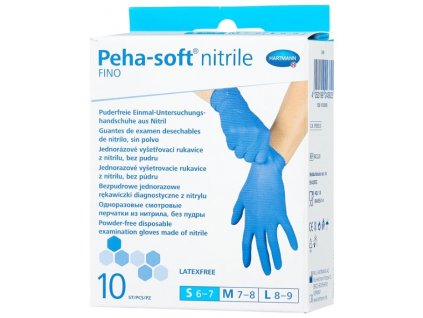 Peha soft nitril fino rukavice nepudrované 10 ks