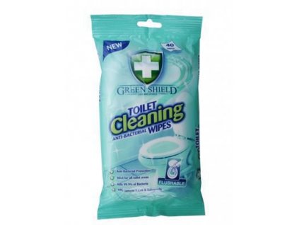Green shield - Vlhčené čistiace utierky antibakteriálne na toalety 40ks