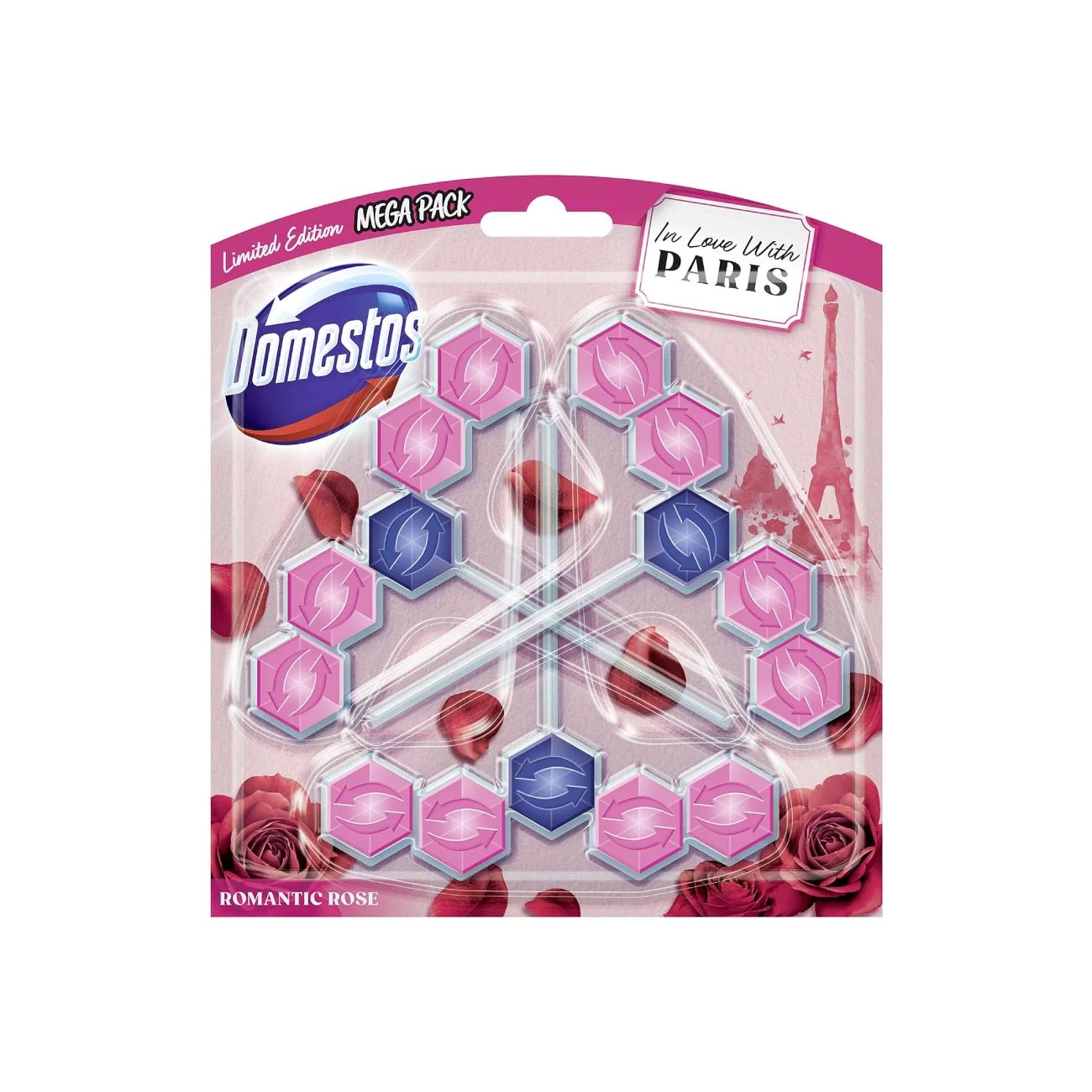 Domestos Romantic Rose WC Blok 3x55g