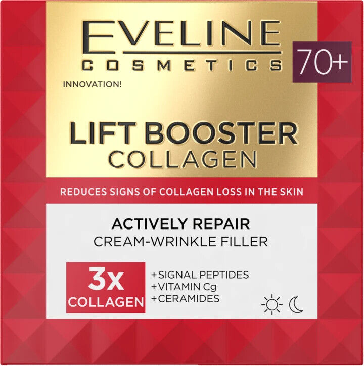 Eveline Cosmetics EVELINE LIFT BOOSTER COLLAGEN - AKTÍVNE OBNOVUJÚCI KRÉM NA VYPLNENIE VRÁSOK 70+ 50ml