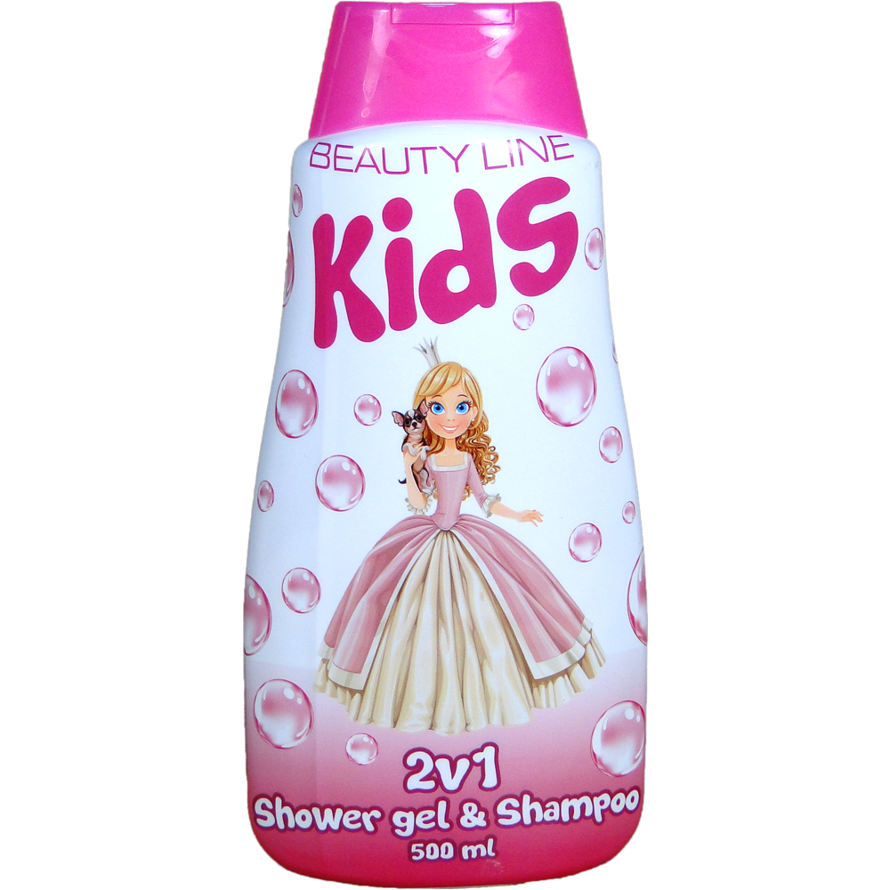 E-shop Beauty Line Princess 2v1 sprchový gél + šampón na vlasy 500ml