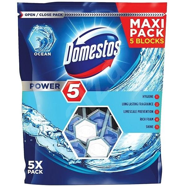 Domestos Power 5 Ocean tuhý WC Blok 5x55g