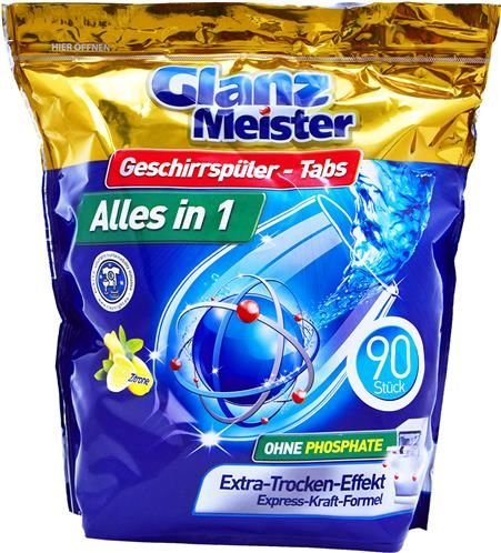 E-shop Glanz Meister Citrón tablety do umývačky riadu 90ks