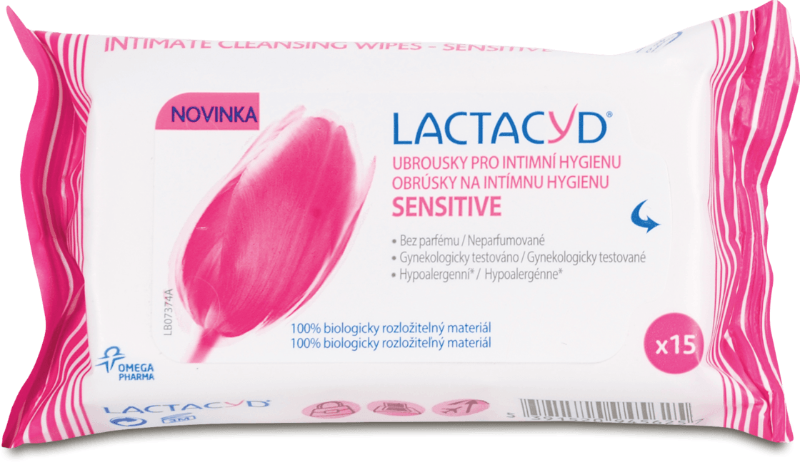 Lactacyd Sensitive intímne obrúsky 15ks