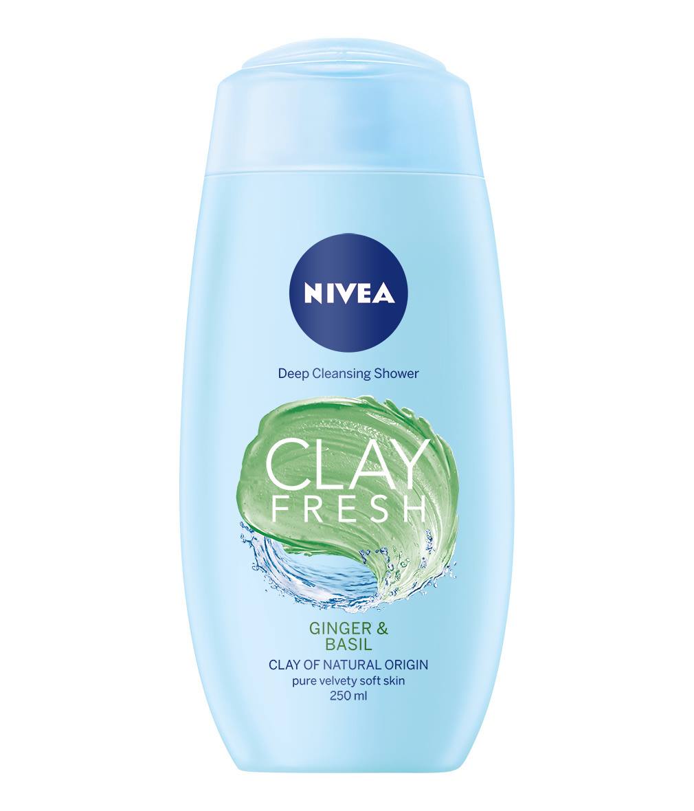 Nivea Clay Fresh s ílom Zázvor & bazalka šalvia sprchový gél 500ml