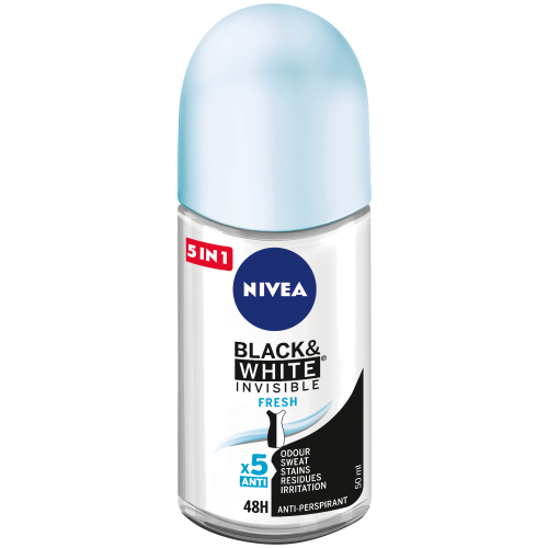 E-shop Nivea Invisible Black & White fresh guličkový antiperspirant roll-on pre ženy 50ml