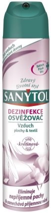 E-shop Sanytol dezinfekčný osviežovač vzduchu, povrchov a textílií kvetinová vôňa 300ml