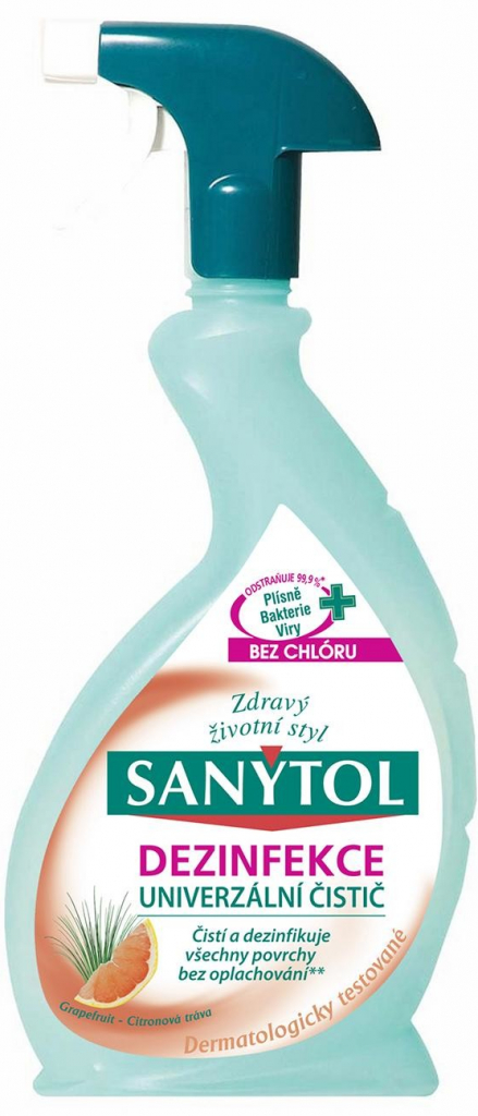 E-shop Sanytol dezinfekčný univerzálny čistič v spreji s vôňou grapefruitu 500ml