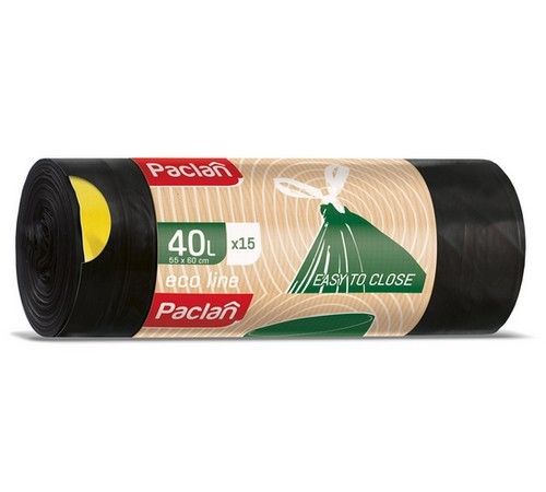 Paclan Vrece Eco Line  na smeti zaťahovacie 40l x15 ks