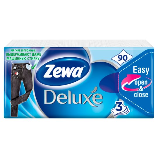 Zewa Deluxe Original papierové hygienické vreckovky 90ks