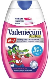 Vademecum Junior Jahoda 2 v 1 detská zubná pasta 75 ml