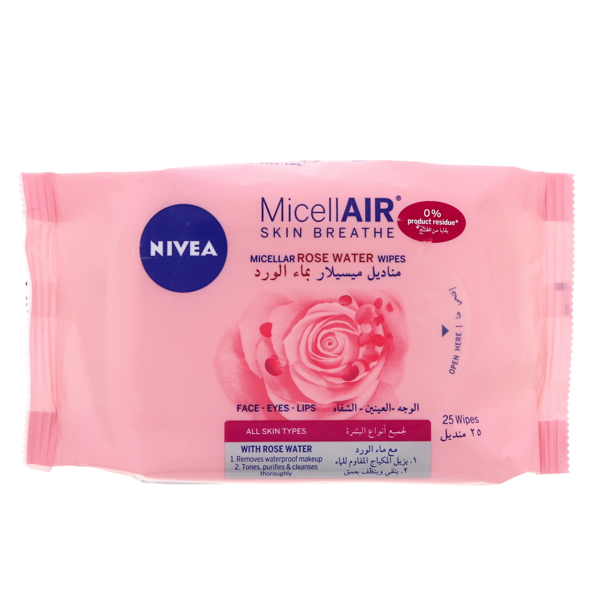 NIVEA Rose Water micelárne  čistiace pleťové obrúsky 25ks