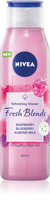 E-shop Nivea Fresh Blends Raspberry & Blueberry & Almond Milk osviežujúci sprchový gél 300ml