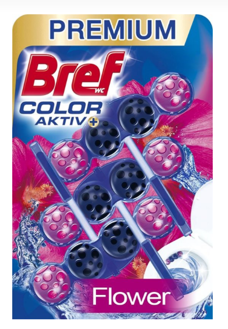 E-shop Bref Color Aktiv Fresh Flowers WC Blok 3x50g