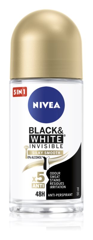 E-shop Nivea Invisible Black & White Silky Smooth roll-on 50ml