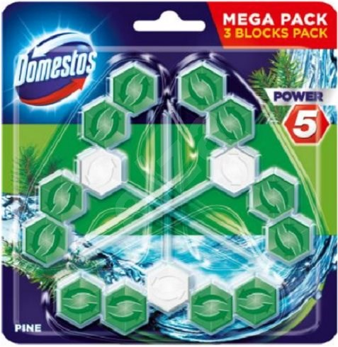 Domestos Power 5 Pine tuhý WC Blok 3x55g