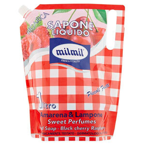 E-shop Malizia Milmil Black Cherry & Raspberry tekuté mydlo náplň 900 ml