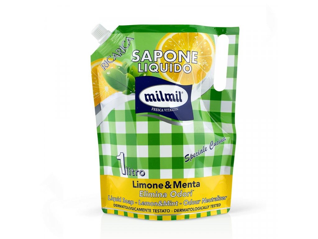 E-shop Malizia Milmil Lemon & Mint tekuté mydlo náplň 1000 ml