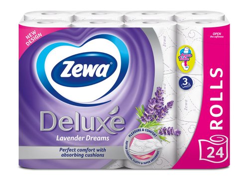 E-shop Zewa Deluxe Aquatube Levander Dreams toaletný papier 24ks