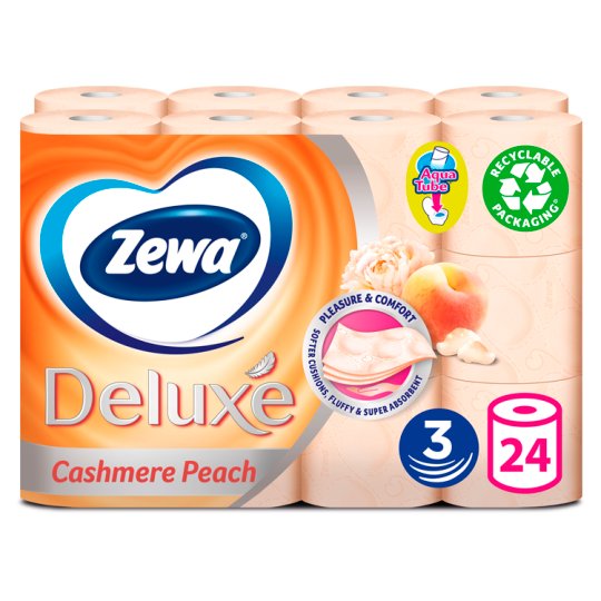 E-shop Zewa Deluxe Aquatube Cashmere Peach toaletný papier 24ks