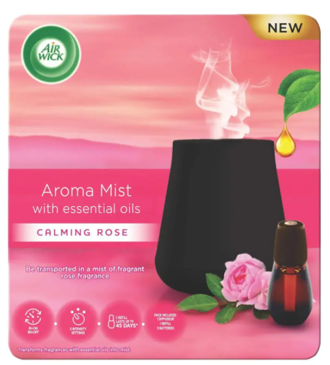 E-shop AIR WICK Aróma vaporizér, čierny + náplň – Zvodná vôňa ruže