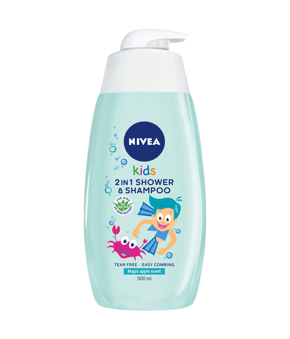 E-shop Nivea Kids 2in1 Magic Apple sprchový gél a šampón pre deti 500ml