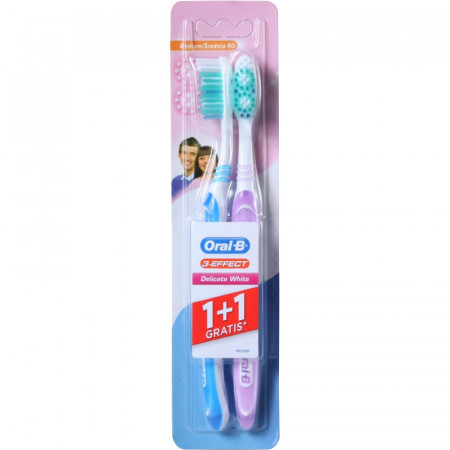 E-shop Oral B Oral-B Delicate white Medium zubná kefka 1+1ks