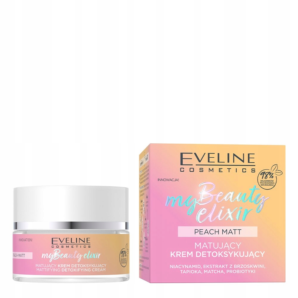 E-shop Eveline Cosmetics EVELINE my Beauty Elixir Peach Matt zmatňujúci detoxikačný krém 50ml