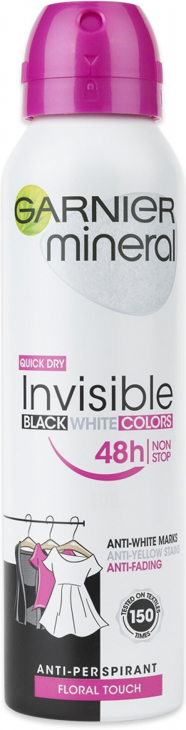 Garnier Mineral Quick Dry Invisible Black White Colors 48h Floral Touch 150 ml