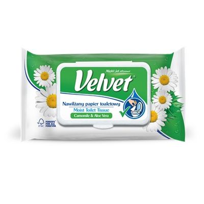 E-shop Velvet vlhčený toaletný papier s harmančekom 48ks