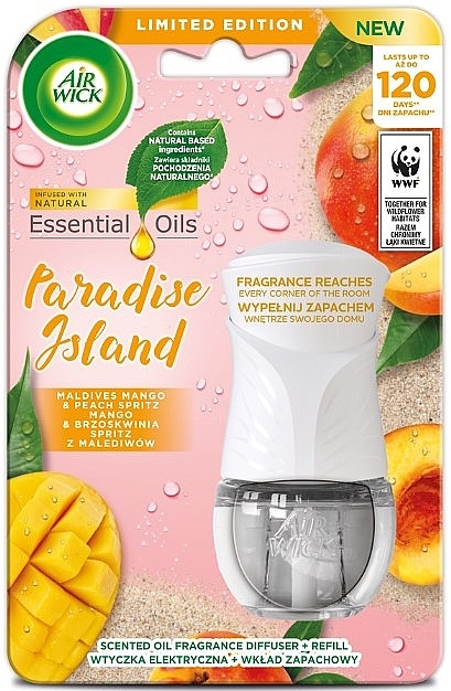 E-shop Air Wick Paradise Island Mango peach elektrický osviežovač + náplň 19ml
