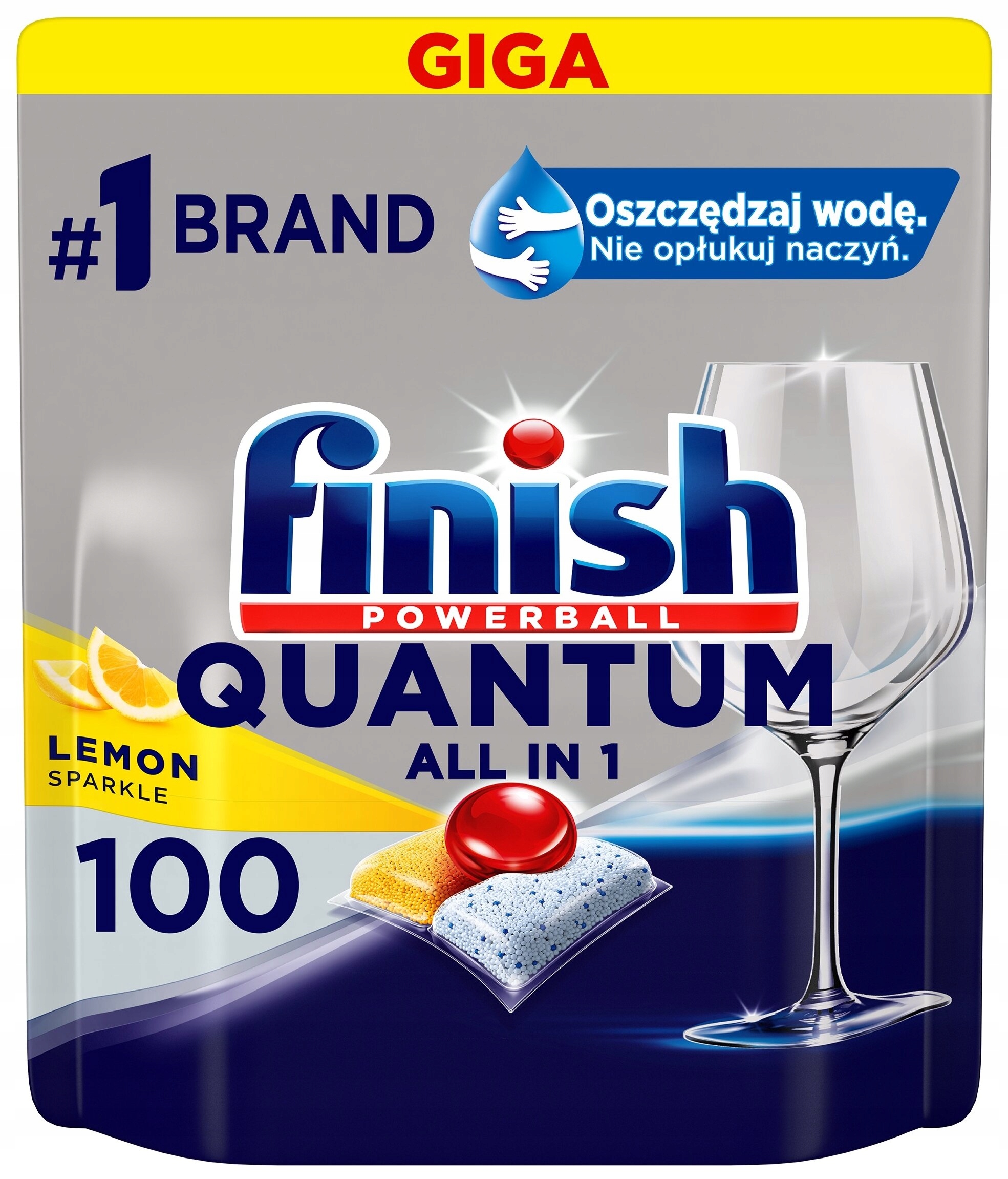 Finish - Calgonit Finish tablety do umývačky riadu Powerball Quantum lemon 100 ks