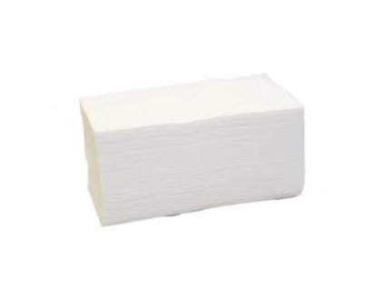 Papírové ručníky ZZ, bílé, 100% celulóza, 2-vrstvé - 3 000 ks  (0.16 Kč / 1 KS)