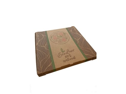 Certifikované pizza krabice hnědé/Eco 50x50 cm, s potiskem, 100% celulóza - 15 000 ks  (14.76 Kč / 1 KS)