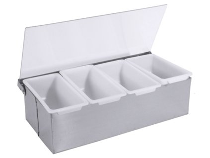 zásobník na ingrediencie nerez plast 4 priehradky