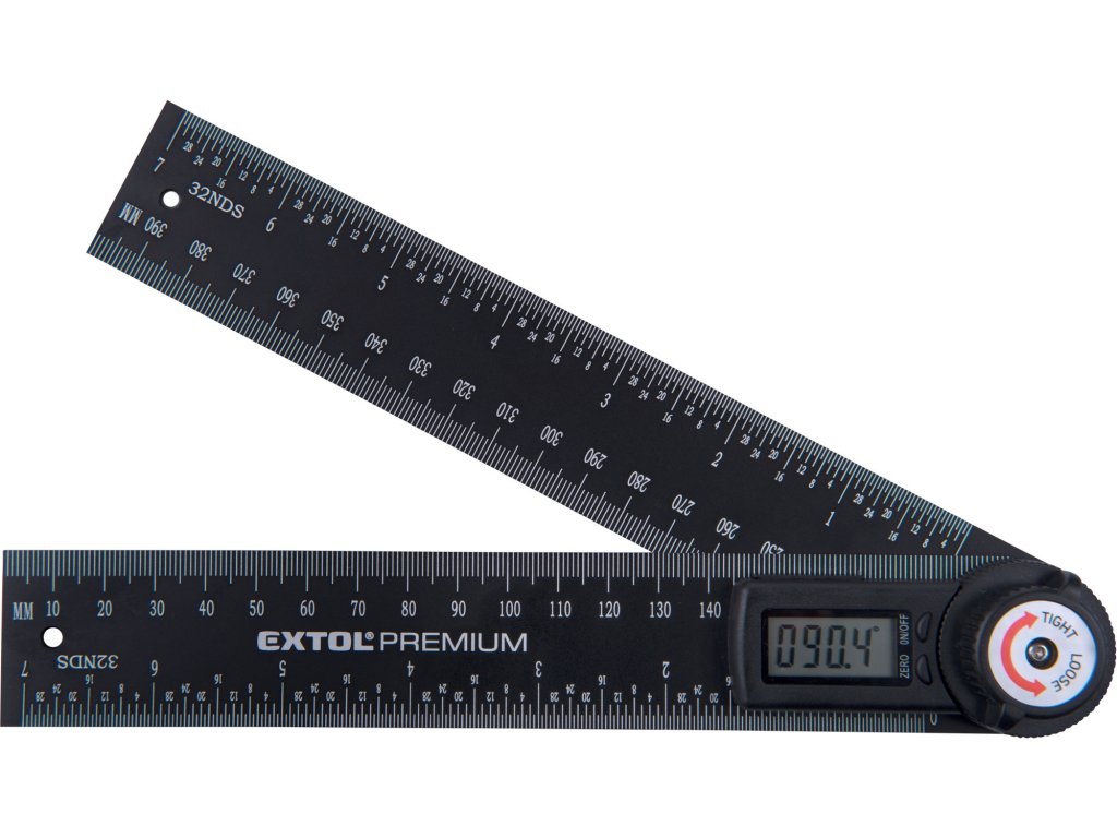 EXTOL PREMIUM 8823510 úhloměr digitální s pravítkem, 200mm