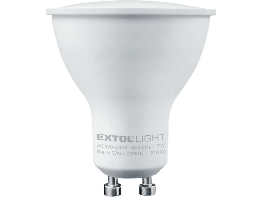 EXTOL LIGHT 43033 žárovka LED reflektorová, 6W, 450lm, GU10, teplá bílá