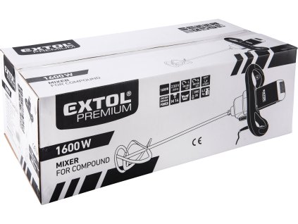 EXTOL PREMIUM 8890601 míchadlo stavebních směsí, dvourychlostní, 1600W + náhradní metla M14 zdarma