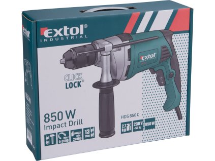EXTOL INDUSTRIAL 8790031 vrtačka s příklepem, Click-lock, 850W