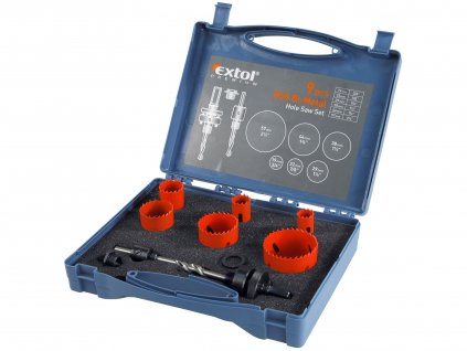 EXTOL PREMIUM 8801602 vrtáky korunkové, instalatérské, 6 průměrů ∅19-57mm, HSS/Bi-metal