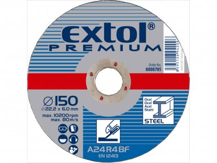 EXTOL PREMIUM 8808705 kotouč brusný na ocel, 150x6,0x22,2mm